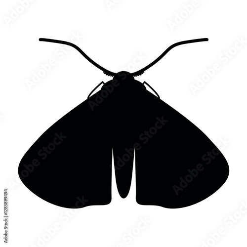 Brown Moth Silhouette Illustration for Pest Control Awareness  Moth Stylized Black and White or Pest Control Concepts  icon