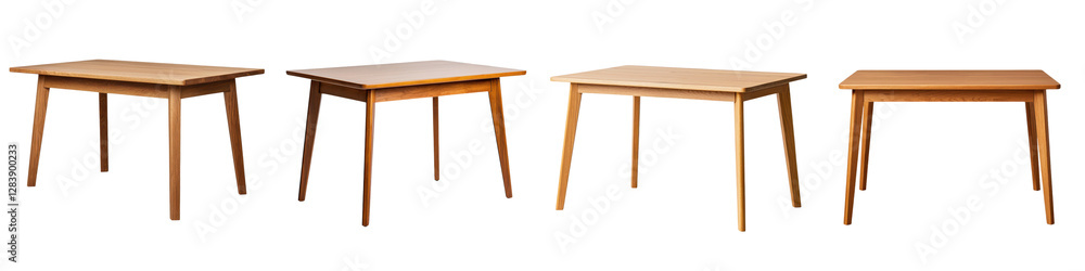 Assortment of minimalist modern wooden tables in various sizes shapes and designs suitable for living rooms dining areas home offices and other residential spaces These simple Assortment of minimalist modern wooden tables in various sizes shapes and designs suitable for living rooms dining areas home offices and other residential spaces These simple