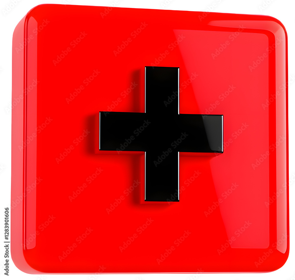 Obraz premium 빨간색 상자에 플러스표시(Mark a plus in the red box)