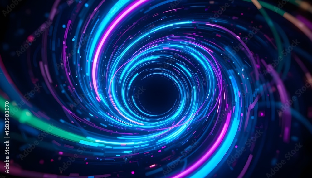 Abstract Neon Vortex: Psychedelic Swirling Lights Tunnel of Vibrant Colors Digital Art Abstract Neon Vortex: Psychedelic Swirling Lights Tunnel of Vibrant Colors Digital Art