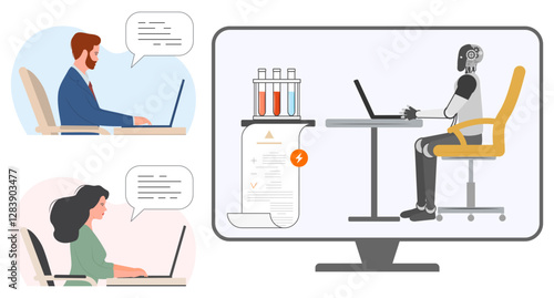 People Medical Test Robot Medicine Automated Lab
