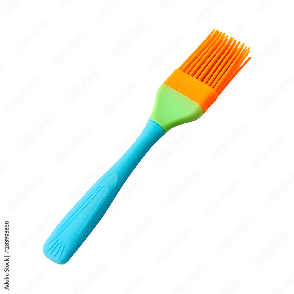 Vibrant Silicone Pastry Brush in Blue and Orange Isolated on Transparent Background Vibrant Silicone Pastry Brush in Blue and Orange Isolated on Transparent Background