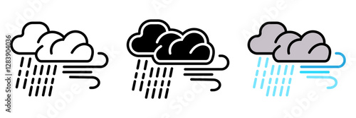 Windy Rain occurs when strong winds accompany rainfall, making movement difficult.