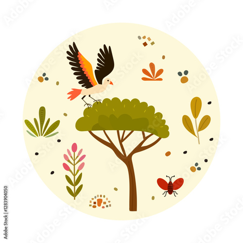 Wallpaper Mural Childish Babies Animal Plant Zoo Safari Bird Torontodigital.ca