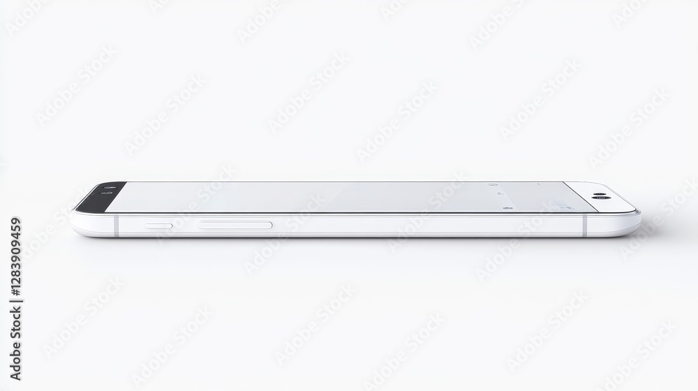Sleek White Smartphone on Minimalist Background for Modern Technology Sleek White Smartphone on Minimalist Background for Modern Technology