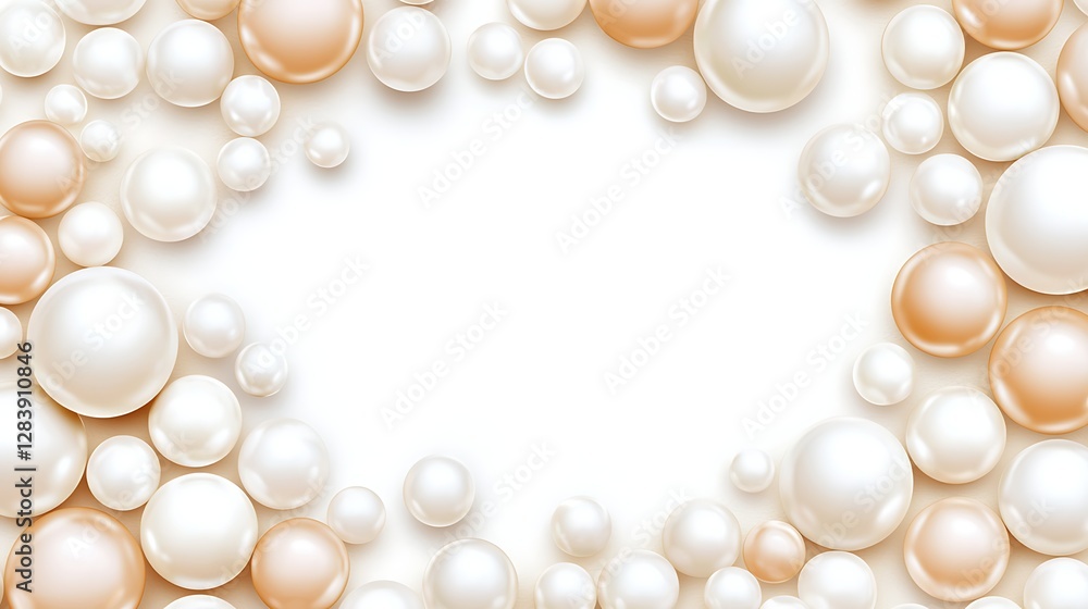 Soft Cream and Beige Pearls on Bright Background for Elegant and Classy Design or Decoration Soft Cream and Beige Pearls on Bright Background for Elegant and Classy Design or Decoration