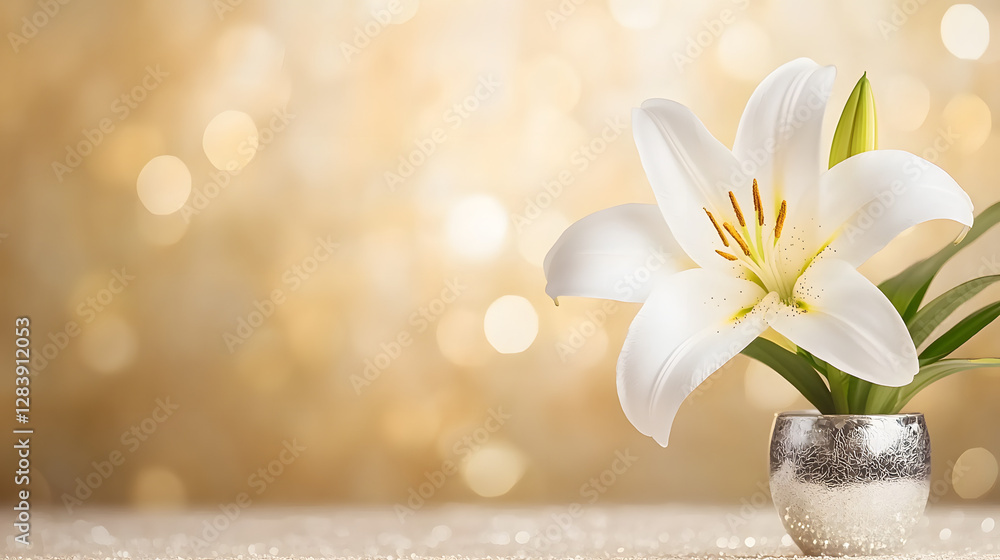 The Annunciation: Close-up of a Luminous White Lily Illuminated by Soft Light
The Annunciation: Close-up of a Luminous White Lily Illuminated by Soft Light