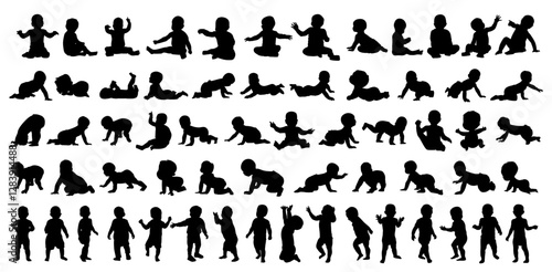Baby Silhouette Set Collections Child Shadow Bundle