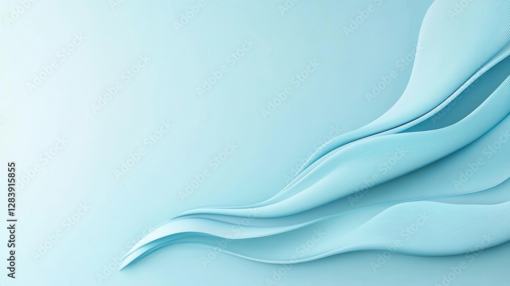 Fototapeta premium Abstract Light Blue Wavy Background Design