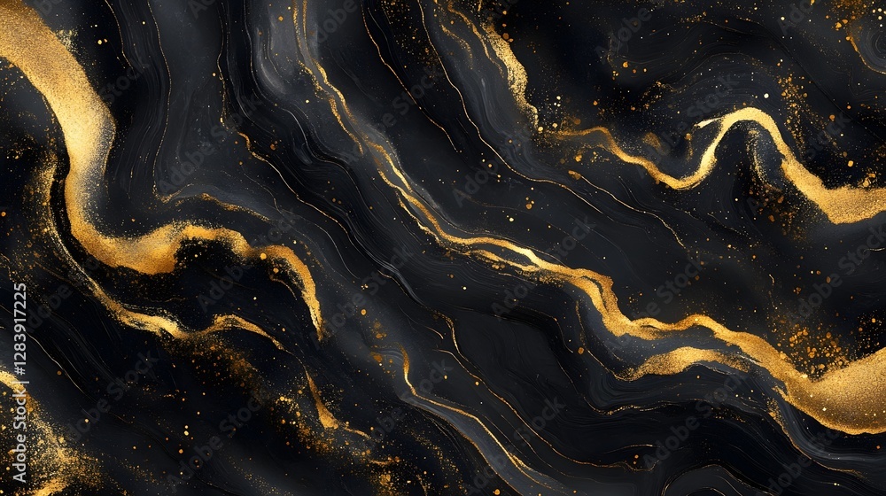 Luxurious abstract background featuring a mesmerizing mixture of dark marble textures and shimmering golden accents This visually striking and captivating design is perfect for high end branding Luxurious abstract background featuring a mesmerizing mixture of dark marble textures and shimmering golden accents This visually striking and captivating design is perfect for high end branding