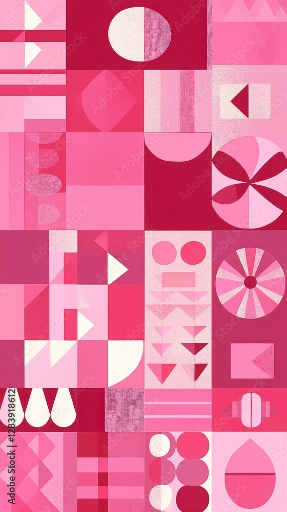A Captivating Abstract Geometric Art Design in Vibrant Pink Hues A Captivating Abstract Geometric Art Design in Vibrant Pink Hues