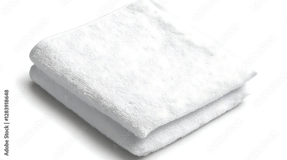 Soft Cotton Towel Folded on White Background for Spa, Bathroom, or Kitchen Use, Perfect for Daily Drying Needs Soft Cotton Towel Folded on White Background for Spa, Bathroom, or Kitchen Use, Perfect for Daily Drying Needs