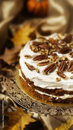 Autumnal Pecan Cake Delight: A Festive Fall Dessert