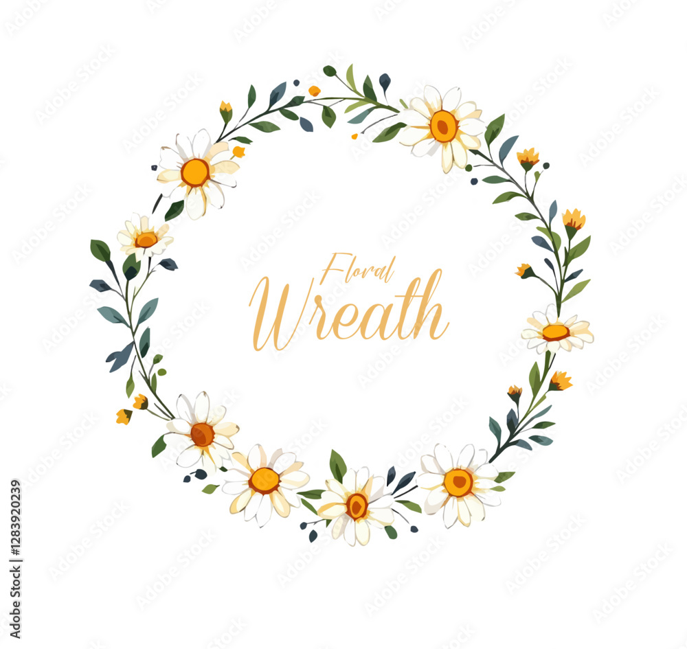 Fototapeta premium Watercolor Floral Wreath, Wreath Clipart Watercolor