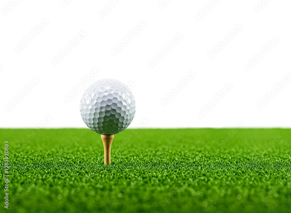 Close-up of Golf Ball on Lush Green Grass,Golf Ball on Tee Ready for Perfect Swing Close-up of Golf Ball on Lush Green Grass,Golf Ball on Tee Ready for Perfect Swing