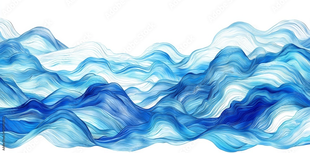 Evokes serenity and tranquility through watercolors. Evokes serenity and tranquility through watercolors.