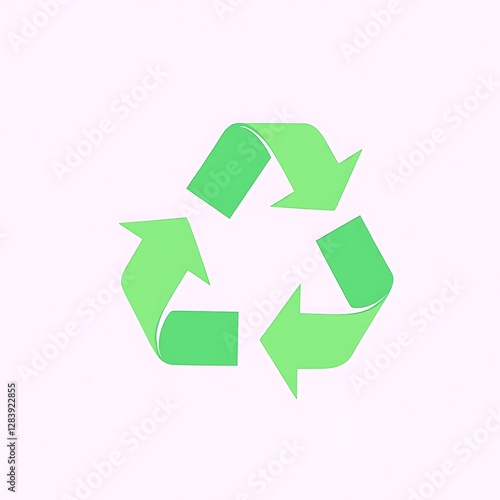 Green Universal Recycling Symbol Representing Environmentally Friendly Practices and Conservation Efforts