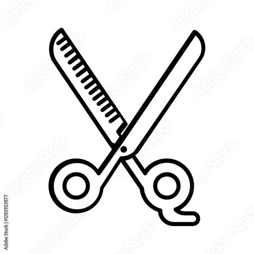 barbershop hair thinning shears icon