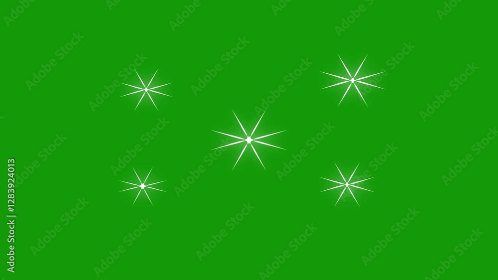 Night Sky Sparkle Twinkling Stars Motion Graphics on Green Background Night Sky Sparkle Twinkling Stars Motion Graphics on Green Background