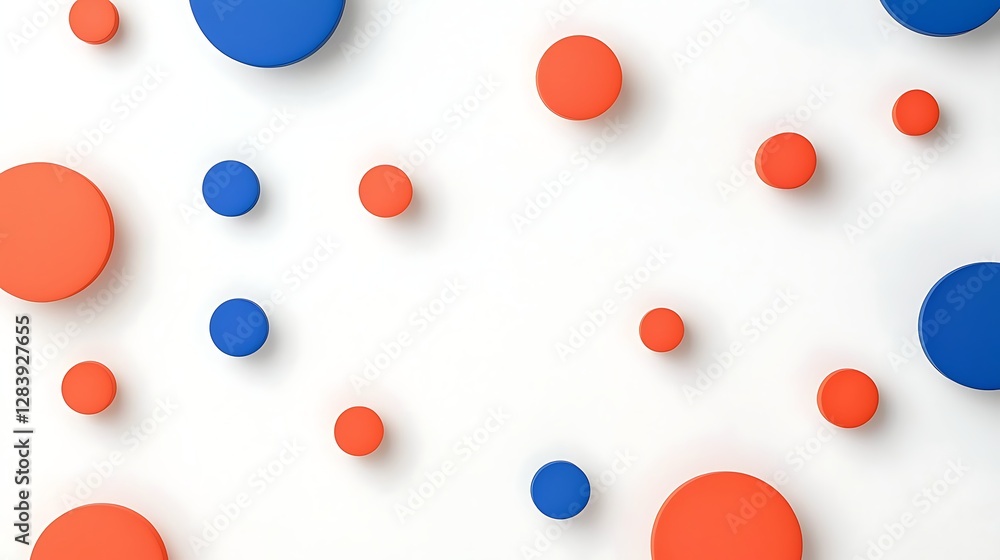 Fototapeta premium Colorful Circular Shapes on White Background for Creative and Abstract Design Concepts in Modern Art
