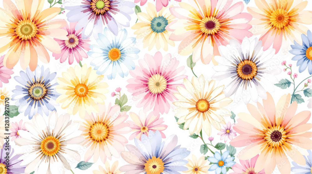 Obraz premium Botanical frame featuring wildflowers and daisies. Vector flat minimalistic isolated illustration. 
