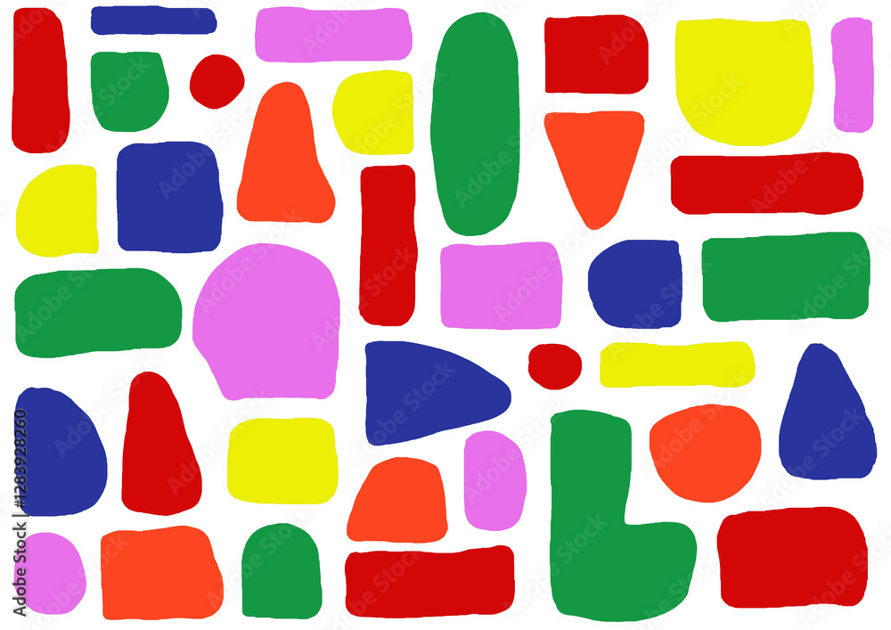 Seamless pattern with colored shapes on a white background Seamless pattern with colored shapes on a white background