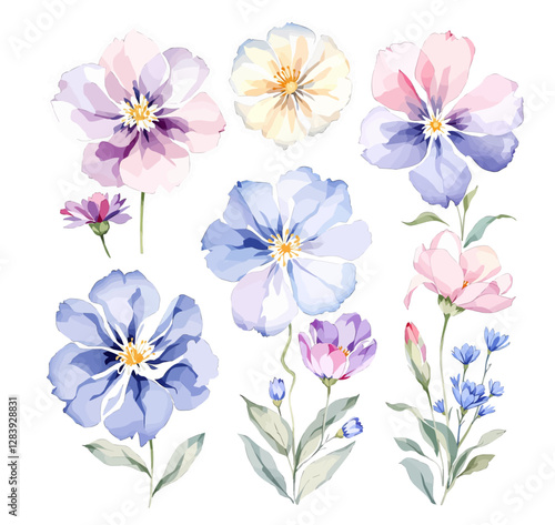 Flower Clipart, Roses Fussy Cut, Printable Watercolor clipart, Watercolor Floral clipart	