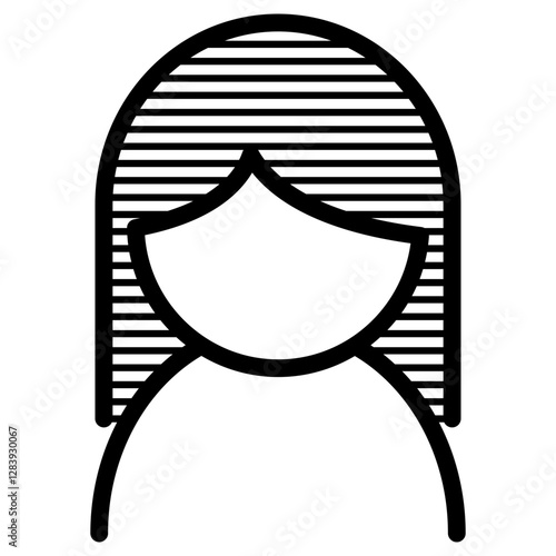 여성 긴머리 염색 아이콘