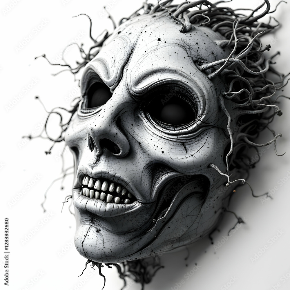 Naklejka premium Scary mask, monster mask, mystery mask