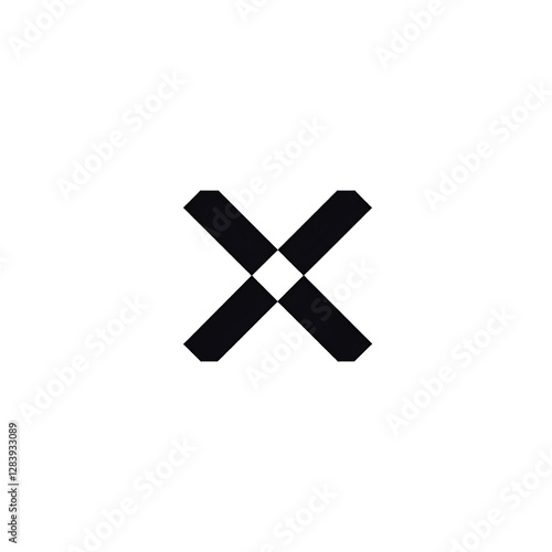 Striking Geometric Cross Symbol Bold Contrast Minimalist Design Clean and Simple Visual Representation