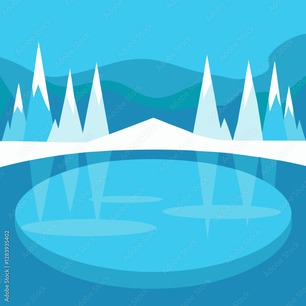 Naklejka premium vector illustration of a mountain landscape