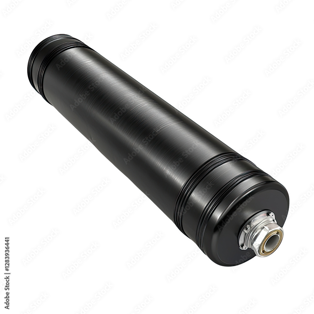 Sleek Black Compression Cylinder for Industrial Applications and Mechanical Engineering Projects Sleek Black Compression Cylinder for Industrial Applications and Mechanical Engineering Projects