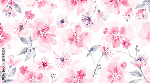 Pink watercolor floral background