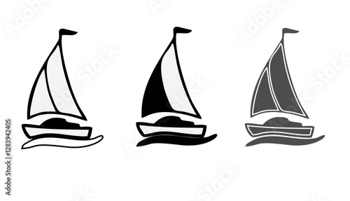 Water ship colored vector design icon set. maritime, nautical, vessel, boat, ferry, fishing boat, submarine, navy ship and more illustration design