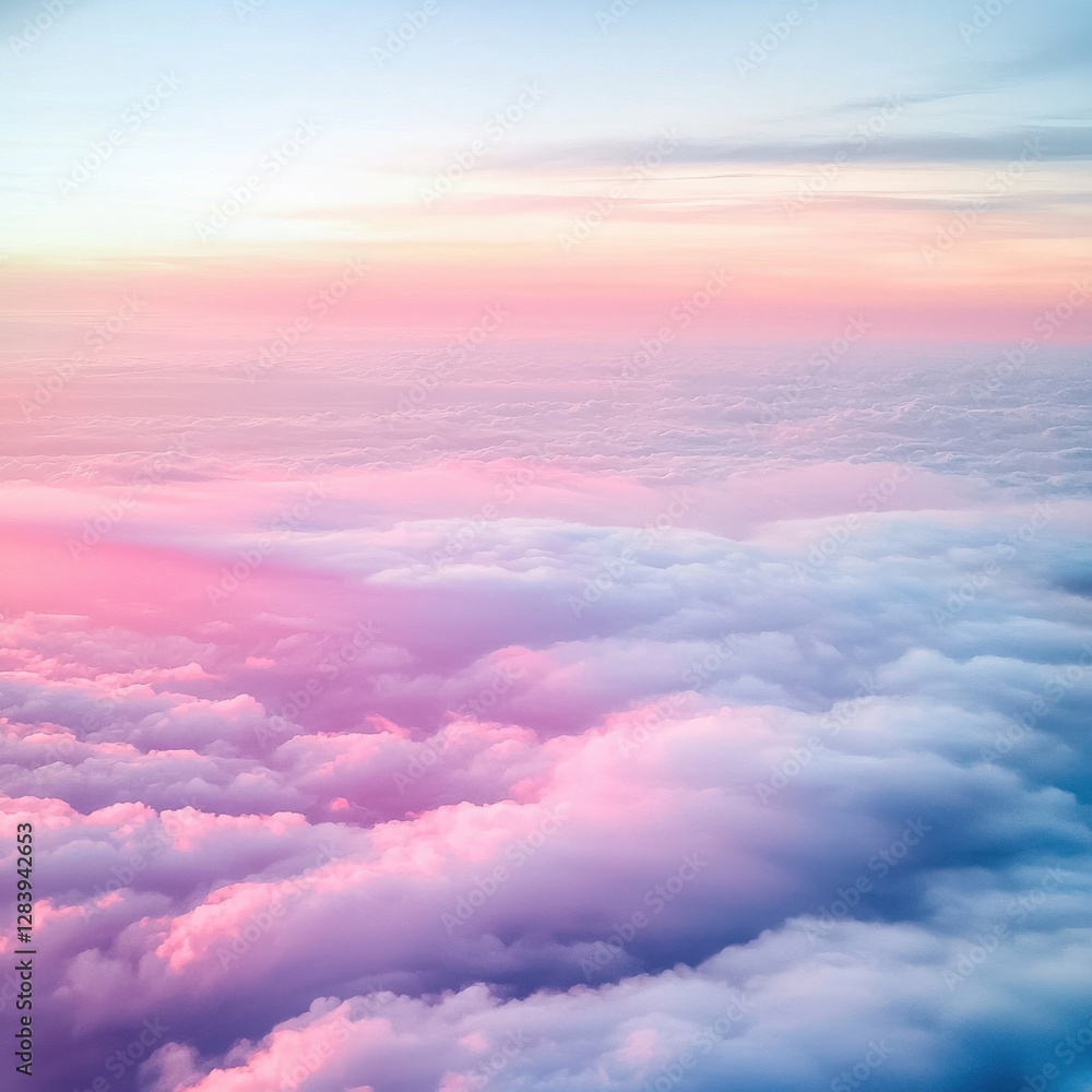 Soft Pastel Clouds Beneath a Tranquil Sky at Sunset Soft Pastel Clouds Beneath a Tranquil Sky at Sunset