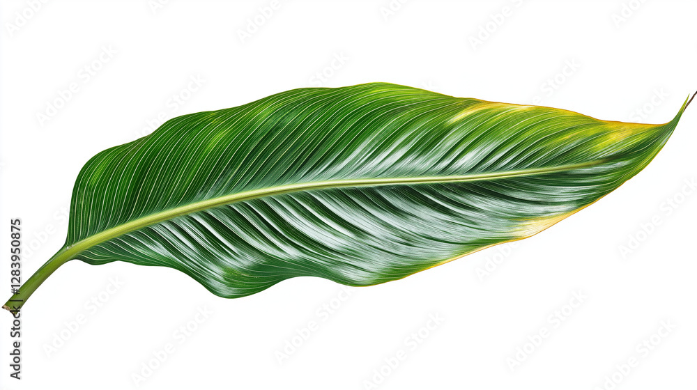Obraz premium Close-Up of a Green Leafy Branch on a White Background – Transparent PNG for Botanical and Nature Designs
