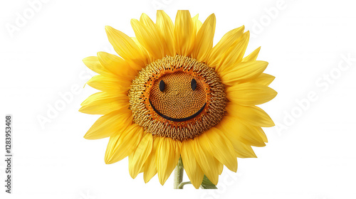 Vibrant Artly Crafted Sunflower Portrait with Detailed Facial Features  Realistic Petals photo