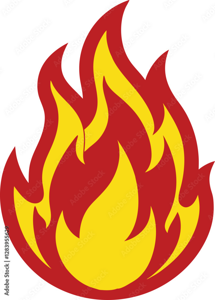 Fire flame clipart featuring a bold red and yellow flame design. Burning flame vector illustration. Perfect for graphic design, logos, posters, and digital projects. Fire flame clipart featuring a bold red and yellow flame design. Burning flame vector illustration. Perfect for graphic design, logos, posters, and digital projects.