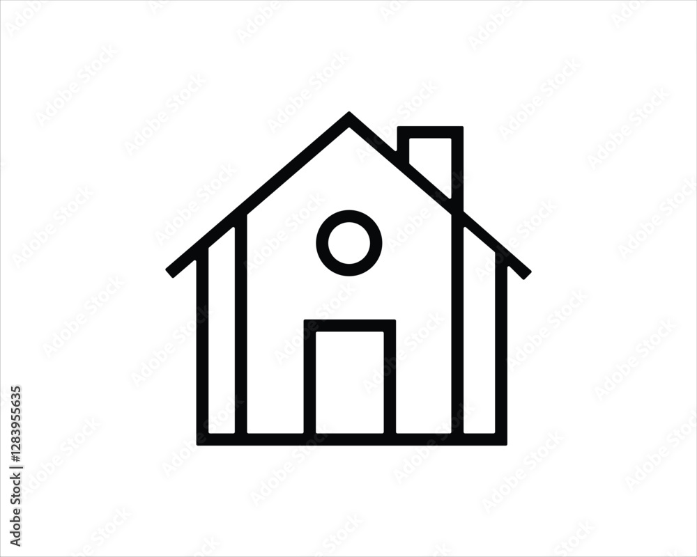 Minimal outline house logo design vector illustration. Minimal outline house logo design vector illustration.