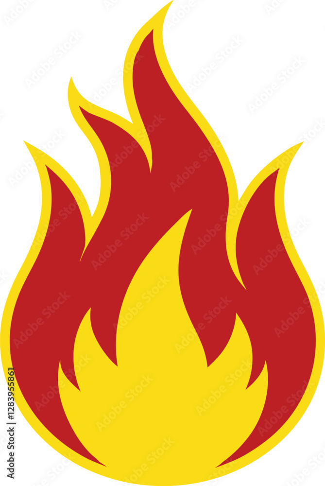 Fire flame clipart featuring a bold red and yellow flame design. Burning flame vector illustration. Perfect for graphic design, logos, posters, and digital projects. Fire flame clipart featuring a bold red and yellow flame design. Burning flame vector illustration. Perfect for graphic design, logos, posters, and digital projects.