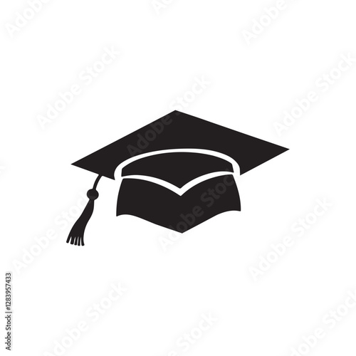 graduation icon silhouette vector illustration