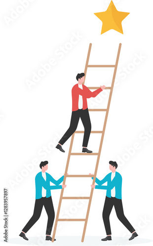 Businessmen set their business goals to help them reach the top in the market

