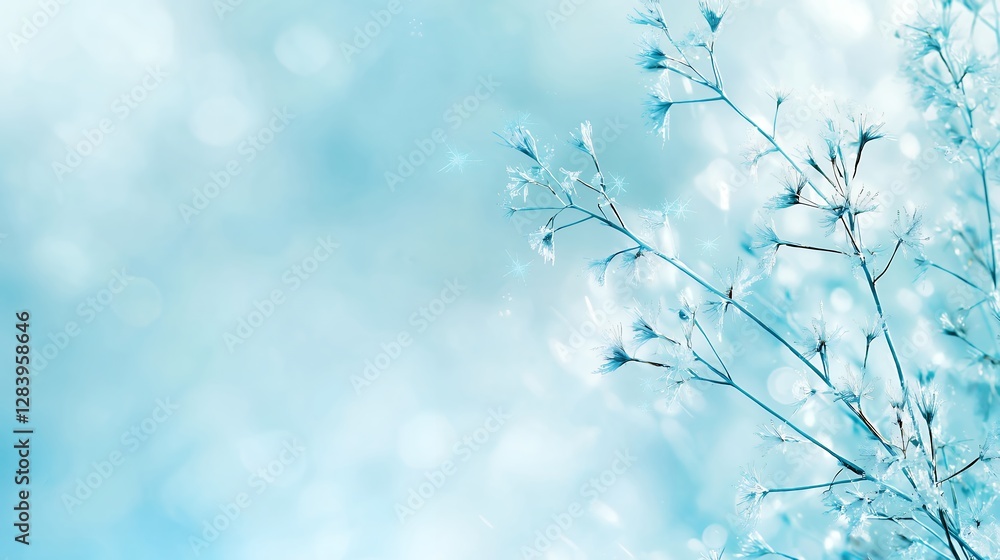 Soft Blue Toned Macro Shot of Grass with Bokeh Background in a Dreamy Tranquil Field Soft Blue Toned Macro Shot of Grass with Bokeh Background in a Dreamy Tranquil Field