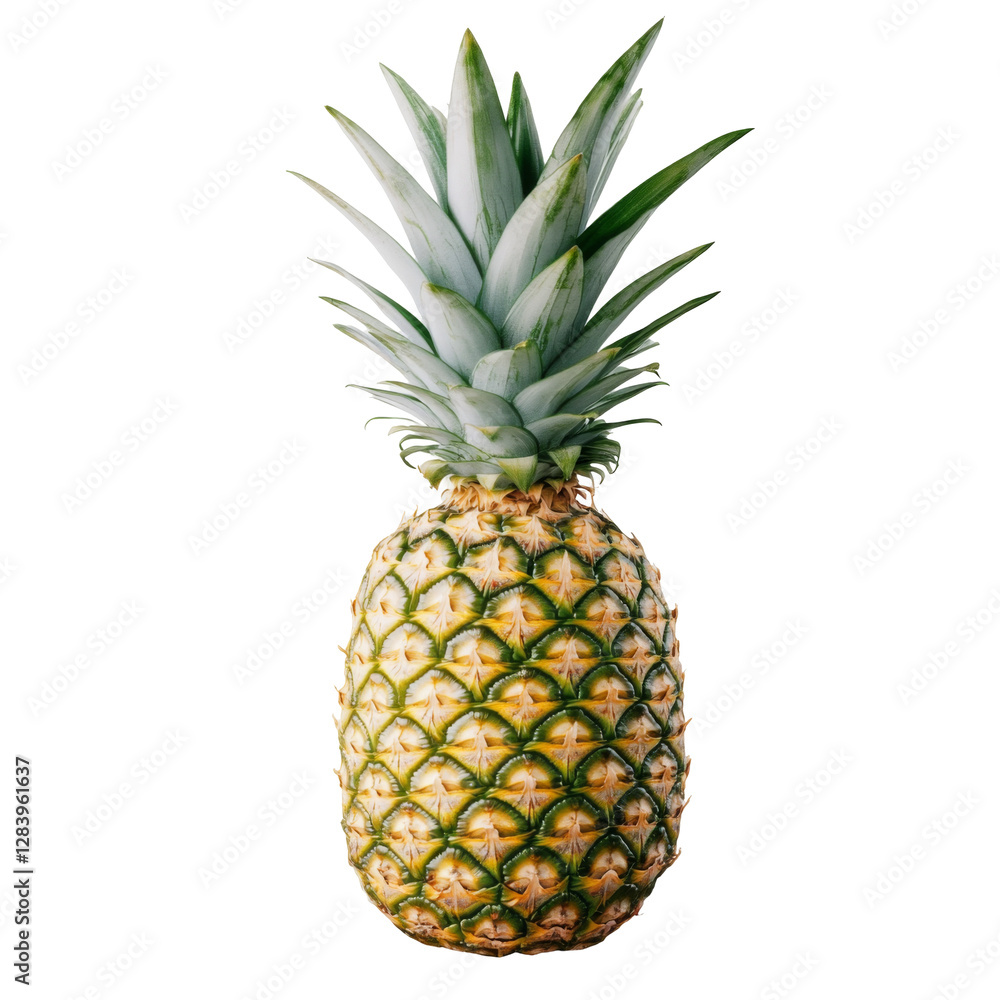 Fresh pineapple with transparent background png format vibrant color studio setting close-up view for food lovers Fresh pineapple with transparent background png format vibrant color studio setting close-up view for food lovers