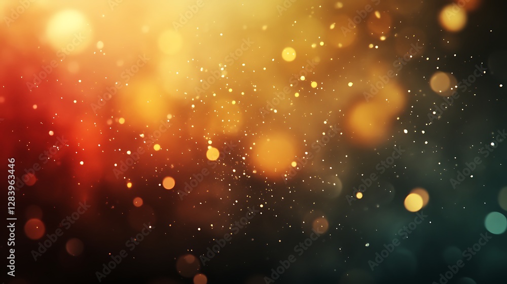 Fototapeta premium Abstract image featuring golden and orange particles in the background