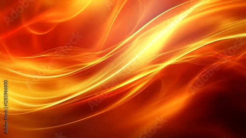 Wallpaper Mural Abstract flowing flame art with a fiery orange and yellow backdrop Torontodigital.ca