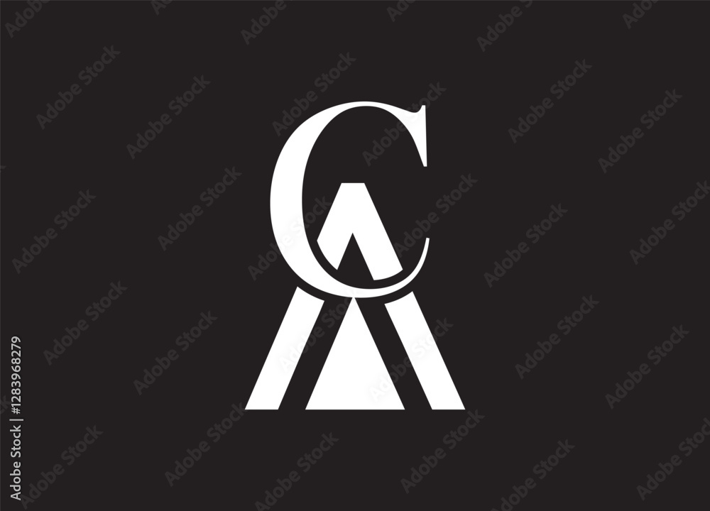 AC CA Letter Logo Design with a Creative Cut. Creative logo design AC CA Letter Logo Design with a Creative Cut. Creative logo design