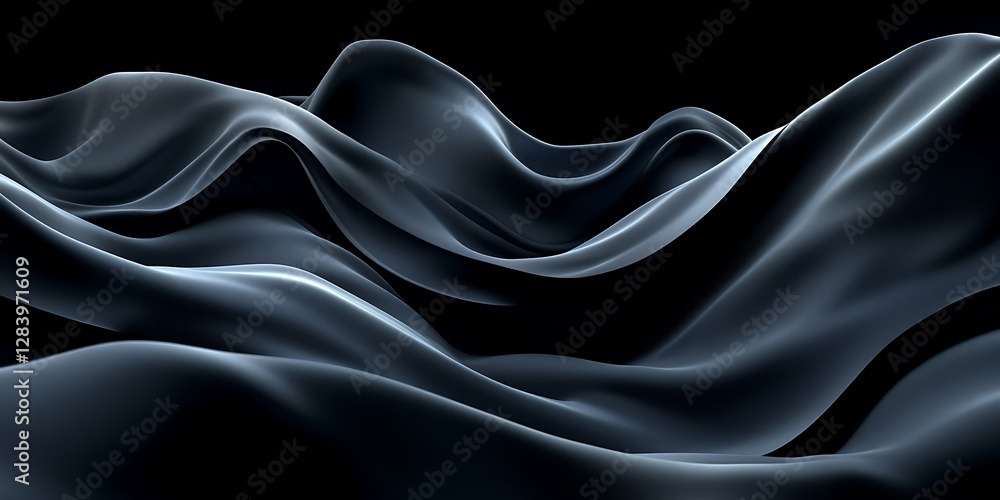 Obraz premium Abstract Flowing Dark Fabric