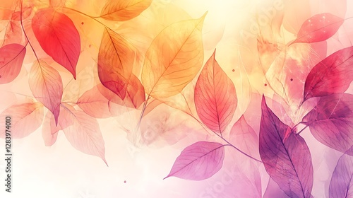 Beautiful leaves of various colors are featured in this image