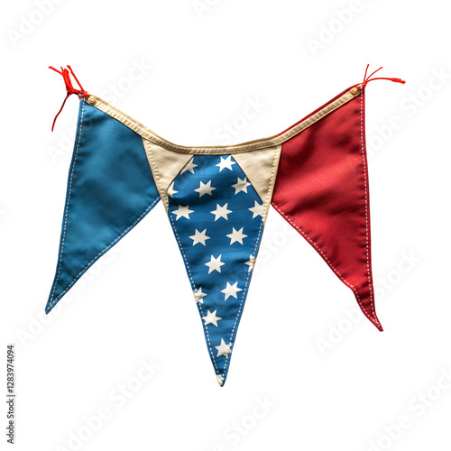 asrgroup Patriotic Bunting Flags with Bunnies Isolated on Transparent Background